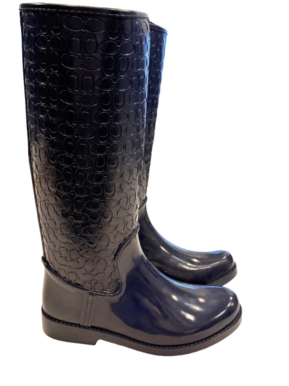 Coach Tudor Navy Blue Rain Boots. Brand NEW In Box Sz uS 7 EU 37